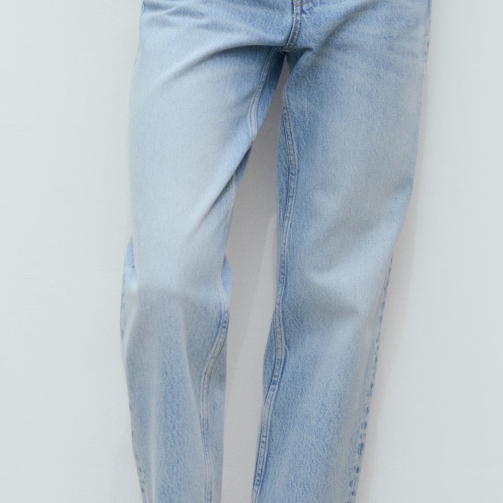 Mango Light Blue Straight Leg Jeans